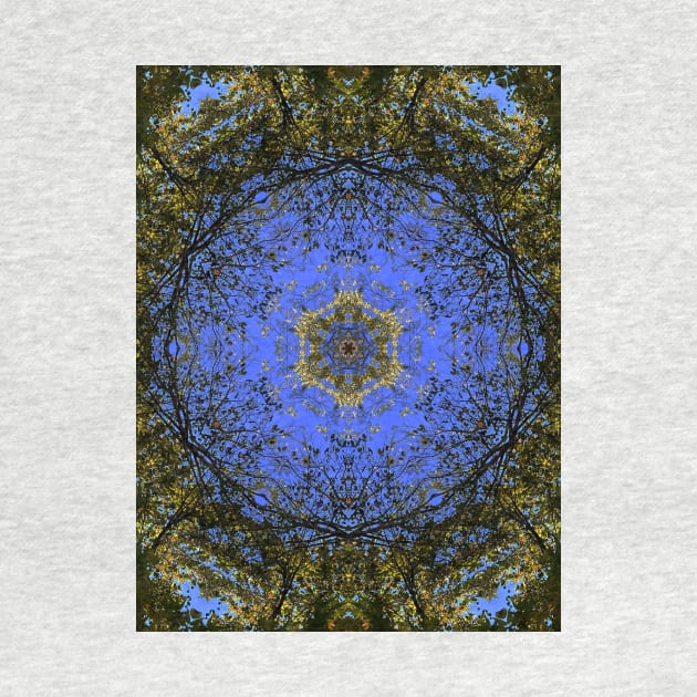 Blue Sky and Fall Foliage Textile Pattern by Zen Goat 